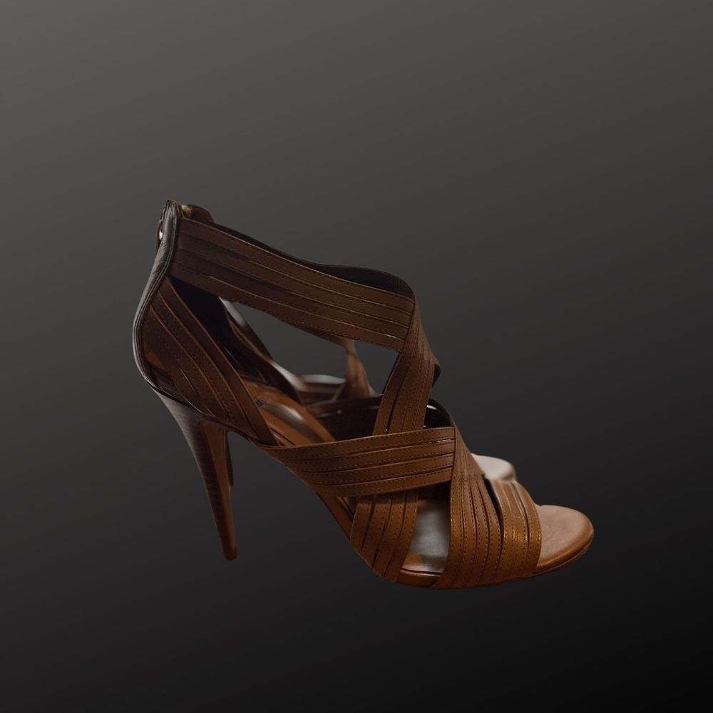 Tory Burch Tan Strappy Sandals with 4 inch Heels size 10 M